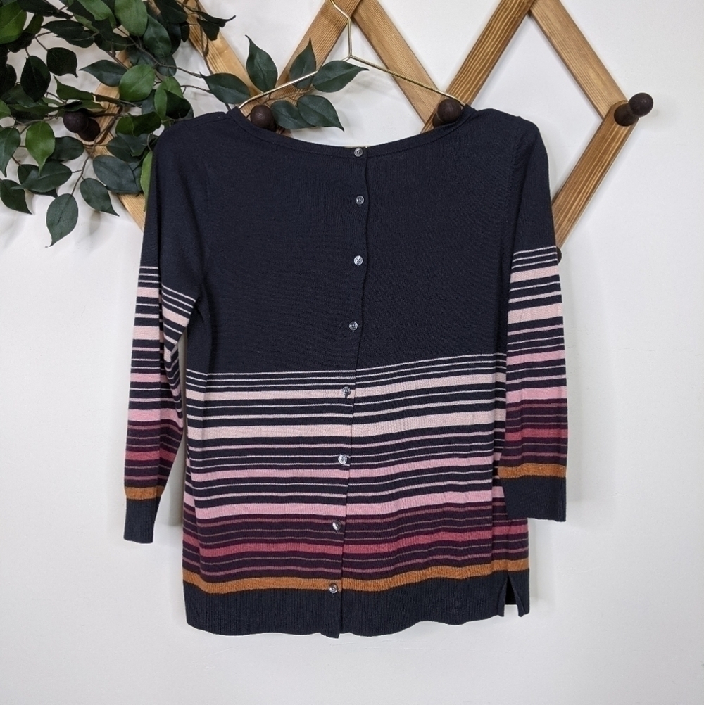 Loft Wool Blend Button Back Crew Neck Sweater - image 2